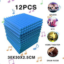 24 Pcs Acoustic Panel Soundproof Studio Foam for Wall Sound-Absorbing Panel | Blue - Tavice