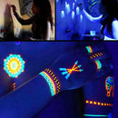 24 Tubes 25ml Art Body Paint Glow inLight Face & Body Paint with 6 Colors Glow Blacklight Neon Fluorescent for Party Clubbing Festival Halloween Makeup - Tavice