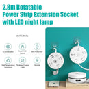 2.8m Rotatable Extension Cord Power Strip 9 Outlets AC and USB Charging Ports AU - Tavice