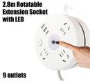 2.8m Rotatable Extension Cord Power Strip 9 Outlets AC and USB Charging Ports AU - Tavice