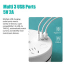 2.8m Rotatable Extension Cord Power Strip 9 Outlets AC and USB Charging Ports AU - Tavice