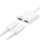 2IN1 Splitter Adapter Headphone & Charger Cable For iphone 7 8 X XR XS 11 12 13 - Tavice