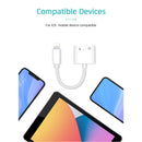 2IN1 Splitter Adapter Headphone & Charger Cable For iphone 7 8 X XR XS 11 12 13 - Tavice