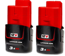 2Pack 12V 3.5Ah For Milwaukee M12 M12B3 LITHIUM Cordless Battery 48-11-2401 2440 - Tavice