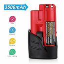 2Pack 12V 3.5Ah For Milwaukee M12 M12B3 LITHIUM Cordless Battery 48-11-2401 2440 - Tavice