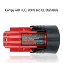 2Pack 12V 3.5Ah For Milwaukee M12 M12B3 LITHIUM Cordless Battery 48-11-2401 2440 - Tavice