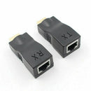 2pcs HDMI Extender to Dual RJ45 Over Cat 5e/6 Network Ethernet Adapter 1080P 30M - Tavice
