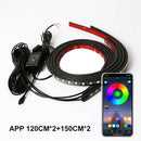 2X 120CM+ 2X 150CM RGB LED Underglow body Neon Light Kit App Under Car Tube Strip - Tavice