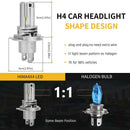 2X 1600LM LED H4 Headlight Globes Bulbs Conversion Kit Car Light High Low Beam - Tavice