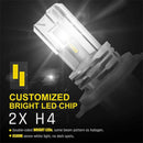 2X 1600LM LED H4 Headlight Globes Bulbs Conversion Kit Car Light High Low Beam - Tavice