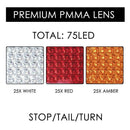 2x 75 LED Tail Lights Stop Indicator Reverse Lamp 24V Trailer Truck Ute Light - Tavice