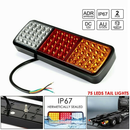 2x 75 LED Tail Lights Stop Indicator Reverse Lamp 24V Trailer Truck Ute Light - Tavice