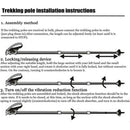 2x New Hiking Trekking Poles Walking Stick Adjustable Camping Black Lightweight - Tavice