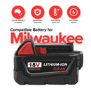 2x Pack For Milwaukee Compatible M18 18V XC 5.0Ah Battery - Tavice
