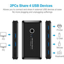 2x4 USB 3.0 Switcher 2 PCs Sharing 4 USB Devices for Keyboard Mouse Printer - Tavice