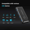2x4 USB 3.0 Switcher 2 PCs Sharing 4 USB Devices for Keyboard Mouse Printer - Tavice