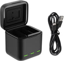 3 - Channel Battery Charger Box for GoPro Hero 9, 10, 11, and 12 - Tavice