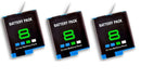3 Pack | Compatible AHDBT - 801 AHDBT801 Battery for Go Pro Hero 8 Hero 7 Hero 6 Hero 5 High Quality - Tavice