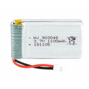 3.7V 1100mAh Lipo Compatible Battery for Syma X5SW X5 X5C X5C-1 RC Quadcopter Drone - Battery Mate