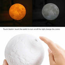 3D Magical Moon Lamp USB LED Night Light Moonlight Touch Sensor 16Colors - Tavice