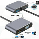 4 In 1 USB C Type-C To HDMI 4K VGA USB3.0 PD Video Adapter for MacBook/Phone - Battery Mate
