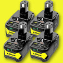 [4 Pack] 6ah Ryobi One+ Plus Compatible 18V Batteries - Battery Mate
