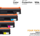 4 Pack Compatible Toner for TN443 Brother HL-L8360CDW MFC-L8690CDW MFC-L8900CDW TN-443 BCMY - Tavice