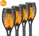 4 Pack Flame Solar Torch Light Waterproof Flickering Dancing Garden Lantern Lamp - Tavice
