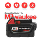 [4 Pack] Generic Batteries for Milwaukee 18V 6.0Ah Battery Replacement | M18 Compatible Super Heavy Duty - Tavice