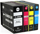 4 Pack PGI-2600XL PGI2600XL Ink Cartridges for Canon Maxify MB5060 MB5160 MB5360 MB5460 IB4060 (1BK1C1M1Y) - Tavice