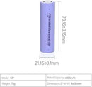 [4 Pack] Samsung INR21700 - 40T 4000mAh 35A High - Drain Li - ion Battery Cell – Flat Top, Rechargeable with Protection Circuit - Battery Mate