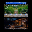 [4 Pack] Solar Deck Lights Blue Color Waterproof 6 LED Driveway Safety Light for Pathway - Tavice