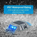 4 Pack Solar Deck Lights Blue Color Waterproof 6 LED Driveway Safety Light for Pathway - Tavice