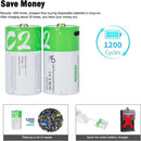 [4 Pack] USB - C Rechargeable C Battery 1.5V 5000mWh – Lithium - Ion Replacement with Fast Charging - Tavice