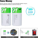 [4 Pack] USB D Rechargeable Lithium - Ion Battery 1.5V 12000mWh – High Capacity D Cell with Type - C Fast Charging - Battery Mate