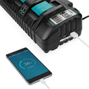 4 Port 18V Rapid Charger DC18SF for Makita 14.4V-18V Battery | BL1830 BL1840 BL1850 BL1860 BL1815 BL1430 DC18RD DC18RA etc - Tavice