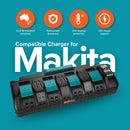 4 Port 18V Rapid Charger DC18SF for Makita 14.4V - 18V Battery | BL1830 BL1840 BL1850 BL1860 BL1815 BL1430 DC18RD DC18RA etc - Tavice