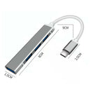4 Port USB C HUB 3.0 Type C Multi Splitter OTG Adapter for PC Laptop Mac Android - Tavice