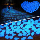 1000 Pack Blue Pebbles Stone Glow in the Dark Rock Fish Tank Stones Garden Road Dec - Tavice