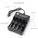 4x 3.7V 18650 Li-ion Rechargeable Battery + USB Smart Charger Indicator - Tavice