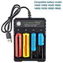 4x 3.7V 18650 Li-ion Rechargeable Battery + USB Smart Charger Indicator - Tavice