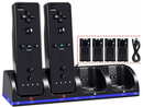 4x Rechargeable Battery Pack & Wii Controller Charger Dock Station for Nintendo - Tavice
