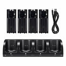 4x Rechargeable Battery Pack & Wii Controller Charger Dock Station for Nintendo - Tavice