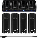4x Rechargeable Battery Pack & Wii Controller Charger Dock Station for Nintendo - Tavice