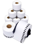 5 Rolls | Compatible Brother DK-22205 62mm x 30.48m(2-3/7" x 100') Continuous Length Paper Tape Labels With Out Cartridge - Tavice