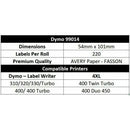 5 Rolls | Dymo Compatible SD99014 LabelWriter 450 Seiko Product Labels 54mm x 101mm 99014 - Tavice