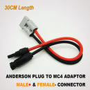 50 AMP Aderson plug to MC-4 Solar Panel Cable Wiring Y Adaptor Connector 30CM - Tavice