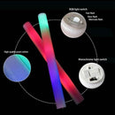 50 Pack | LED Foam Sticks RGB Thunder Wand Glow Sticks Flashing Light Rave Party - Battery Mate