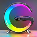 5in1 15W Wireless Fast Charger Smart Bluetooth Speaker with Alarm Clock LED Lamp - Tavice