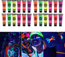 6 Tubes 25ml Art Body Paint Glow inLight Face & Body Paint with 6 Colors Glow Blacklight Neon Fluorescent for Party Clubbing Festival Halloween Makeup - Tavice